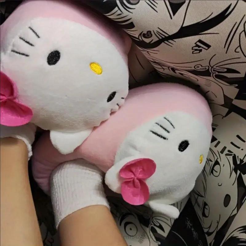 Women's Plush Cat Slippers Winter Warm Full-Cover House Shoes