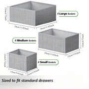 12 штук Органайзеры для ящиков одежды для детской и спальни, из нетканого материала, для хранения детской одежды