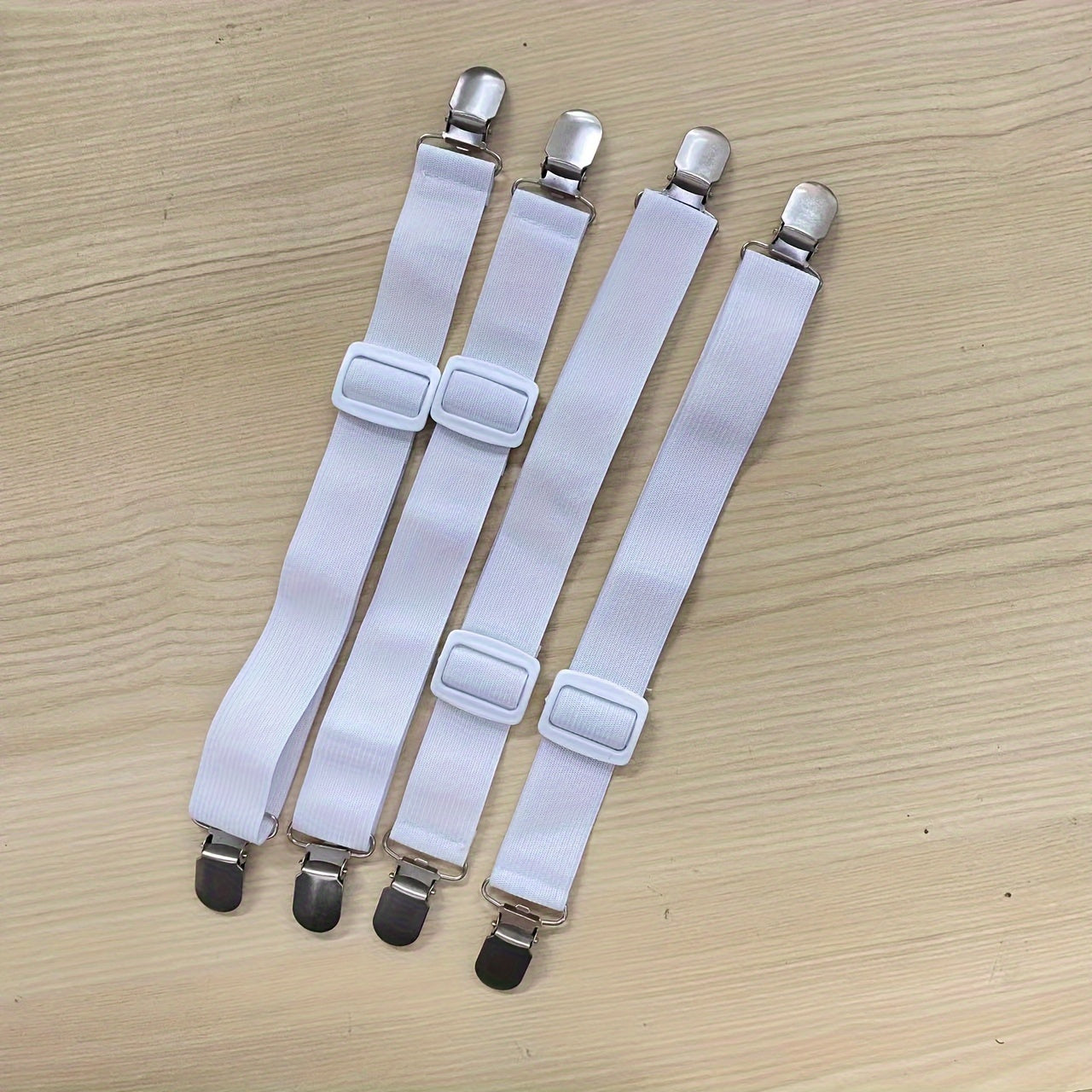 Adjustable Bed Sheet Clips White Anti-Slip Buckles for Sofas and Tablecloths