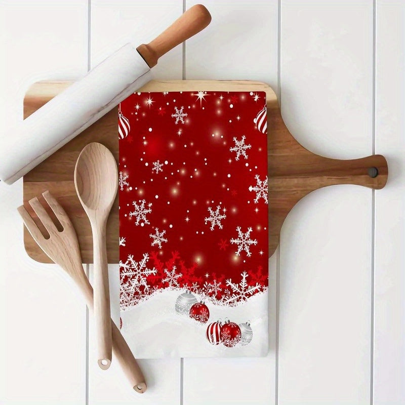 Set of 2 Christmas Kitchen Towels 45x66cm Polyester Cartoon Festive