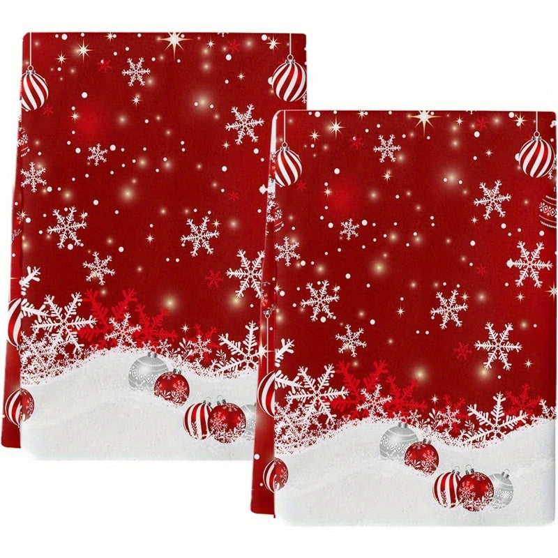 Set of 2 Christmas Kitchen Towels 45x66cm Polyester Cartoon Festive