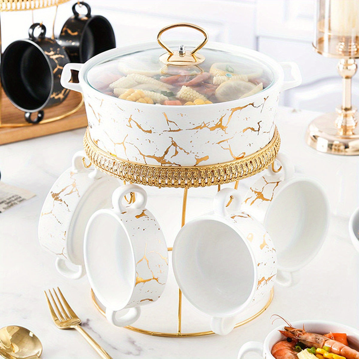 Керамический набор столовой посуды из 7 предметов - тарелки, противень и изолированные кастрюли для хлеба, индейки, сыра, пиццы. Идеально подходит для мероприятий на открытом воздухе, свадеб, вечеринок, подарков и праздников.