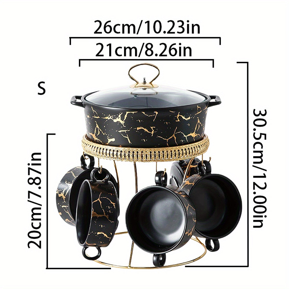 Керамический набор столовой посуды из 7 предметов - тарелки, противень и изолированные кастрюли для хлеба, индейки, сыра, пиццы. Идеально подходит для мероприятий на открытом воздухе, свадеб, вечеринок, подарков и праздников.
