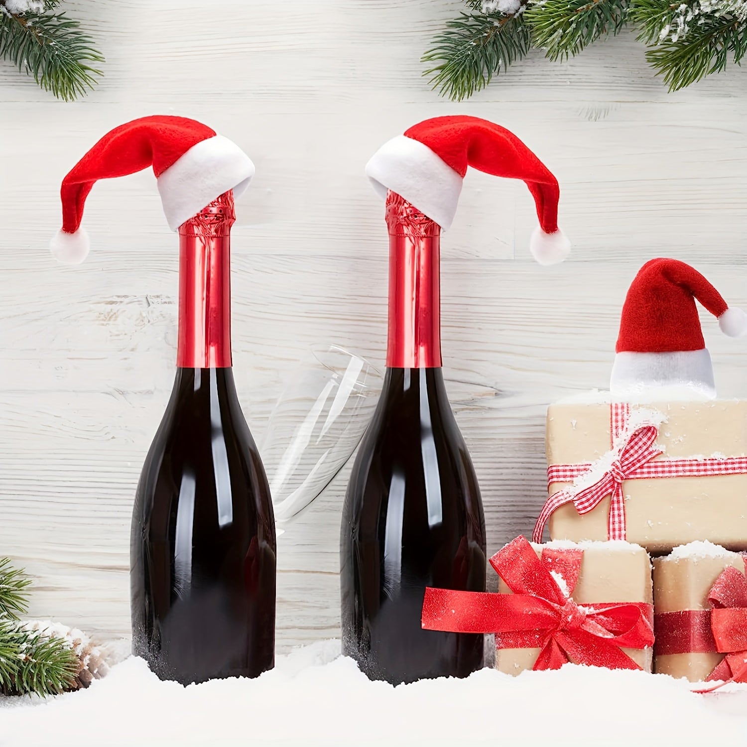 Christmas Santa Hat Silverware Holders 10-Pack for Holiday Dining and Decor