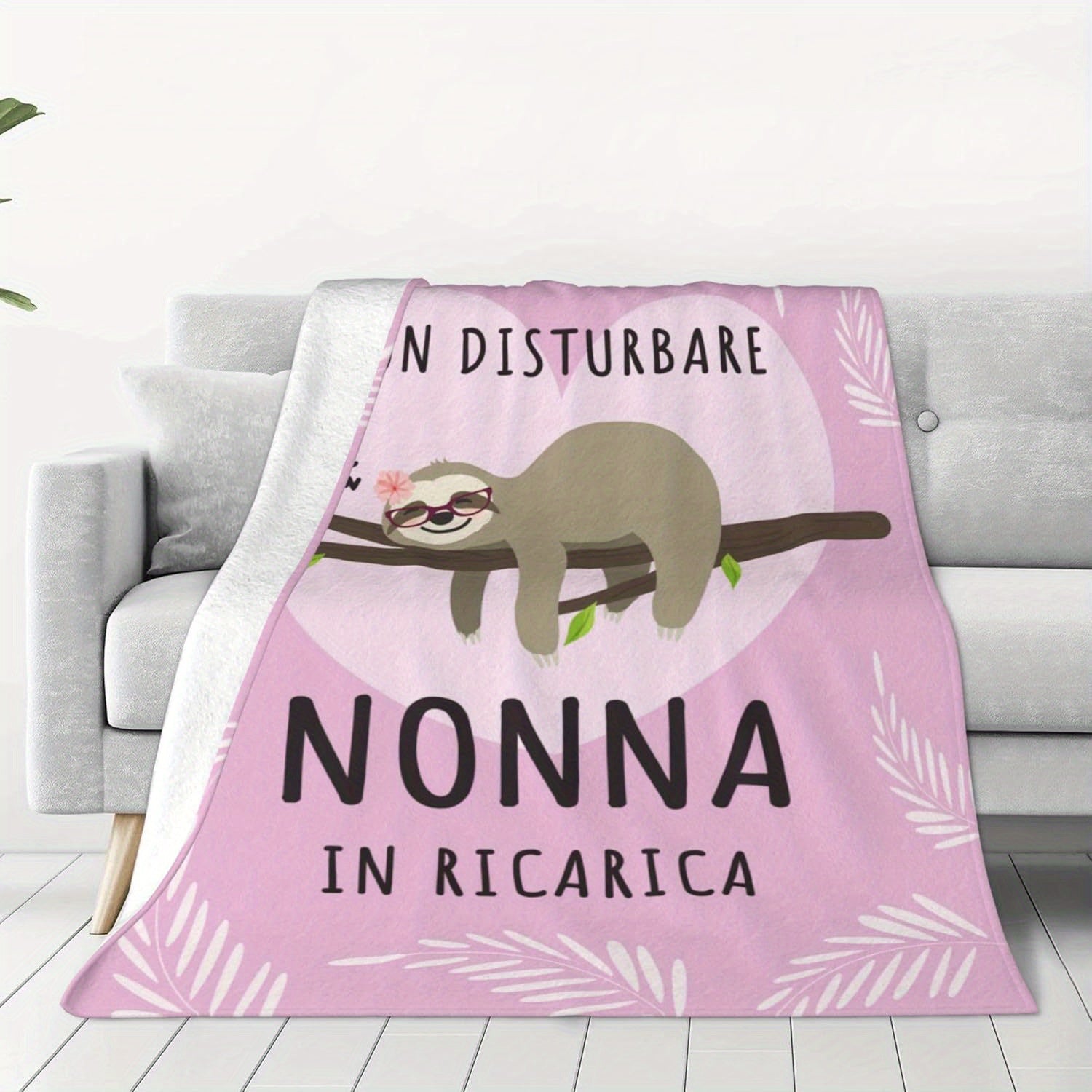 Vintage Italian-Style Throw Blanket for Adults Soft Flannel Knitted Sofa Cover