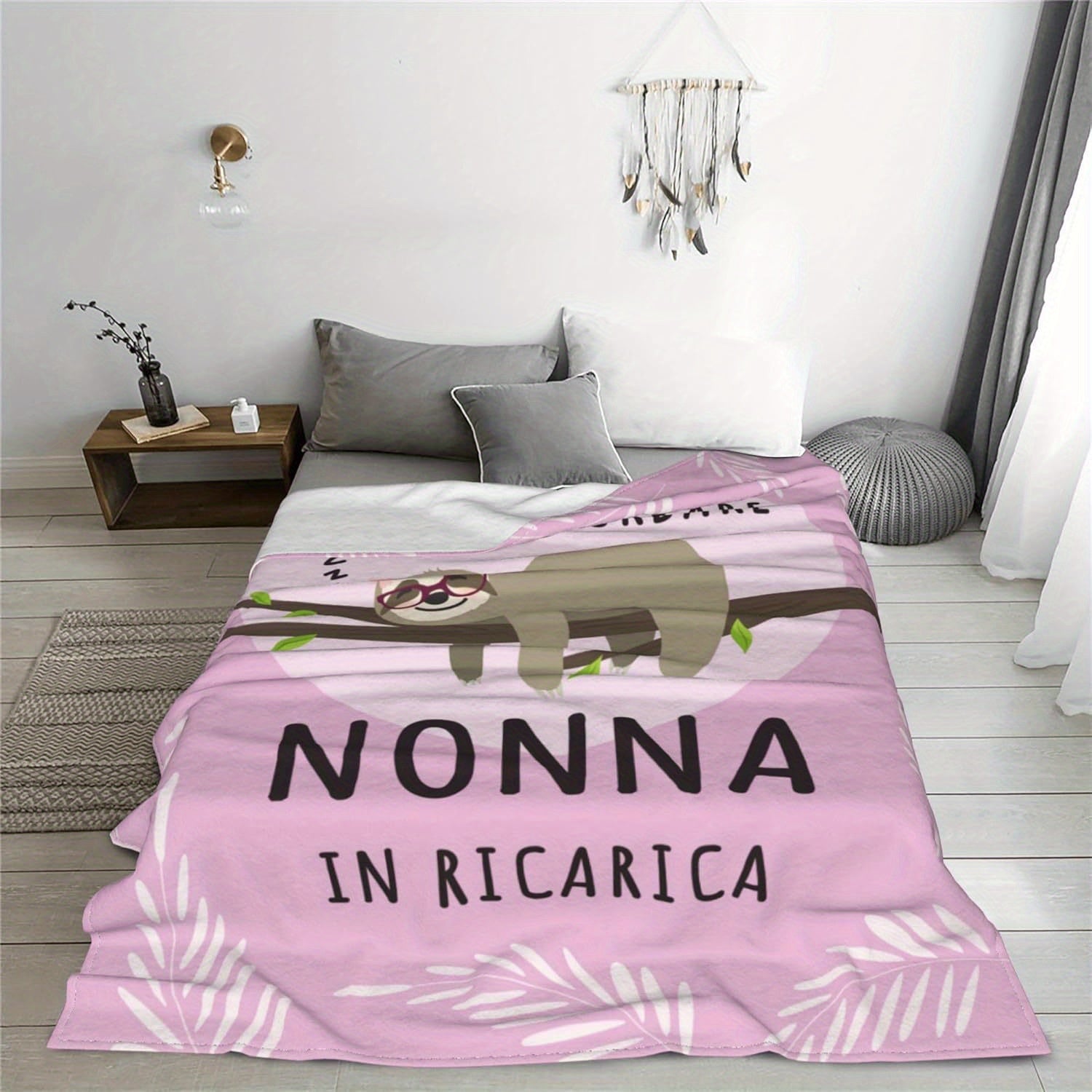 Vintage Italian-Style Throw Blanket for Adults Soft Flannel Knitted Sofa Cover