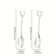 Mustahkam va portativ 4-dona zanglamas po'lat qoshiq to'plami, muzqaymoq va shirinliklar uchun mukammal, lopatka dizayni bilan - ochiq havoda lagerda va sayohat uchun ideal