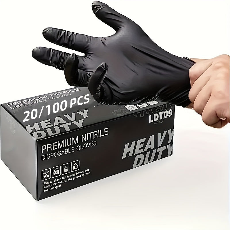 200 Black Disposable Nitrile Gloves Powder Latex Free Waterproof for Cleaning Tattoo Haircut
