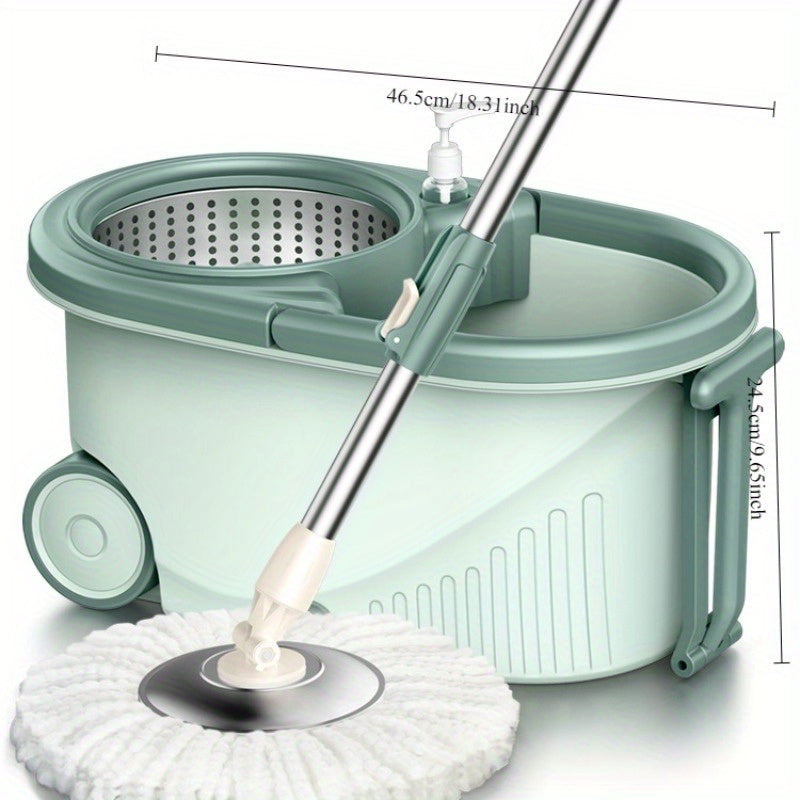 Rotating Mop Bucket Set with Double Drive for Kitchen and Household Cleaning