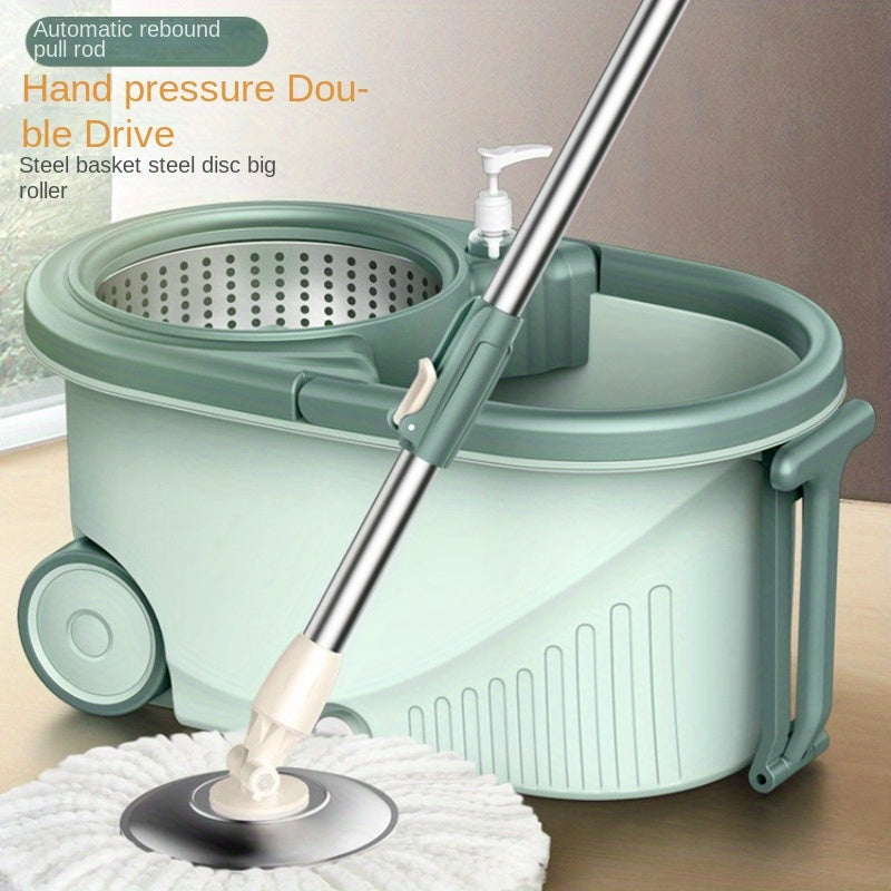 Rotating Mop Bucket Set with Double Drive for Kitchen and Household Cleaning