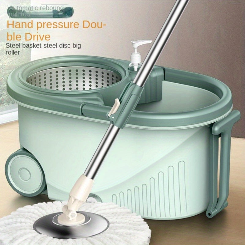 Rotating Mop Bucket Set with Double Drive for Kitchen and Household Cleaning