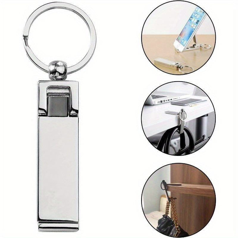 Durable Zinc Alloy Handbag Holder for Desk, 2-in-1 Purse Hanger and Phone Stand