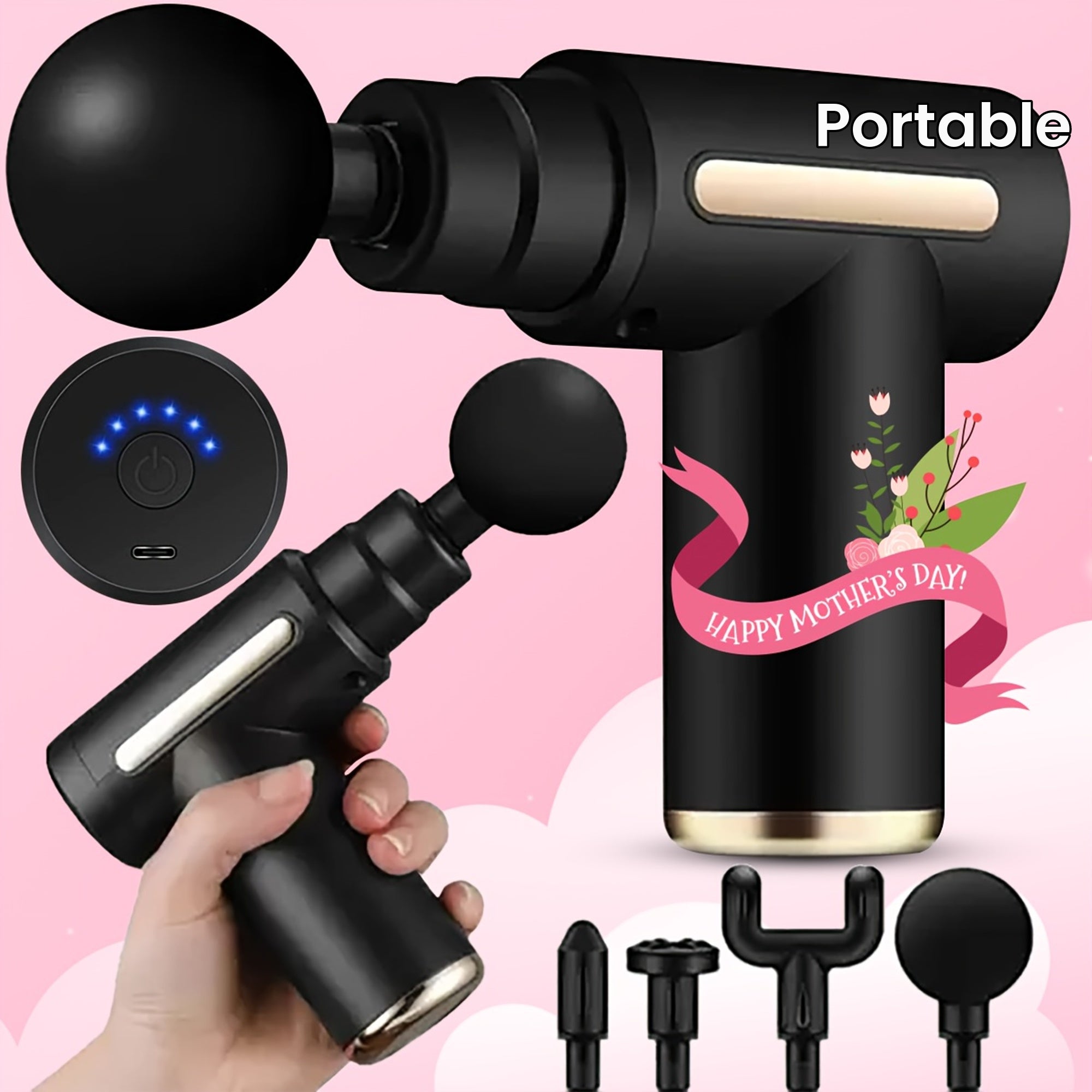 Pistola de masaje muscular eléctrica con motor sin escobillas para alivio y recuperación muscular