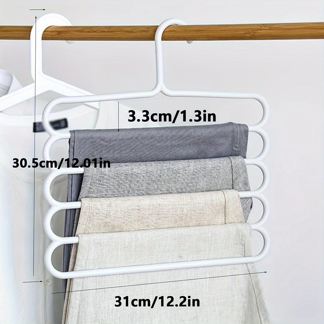 Plastic 5-Tier Pants Hanger Closet Organizer for Trousers Skirts Scarves