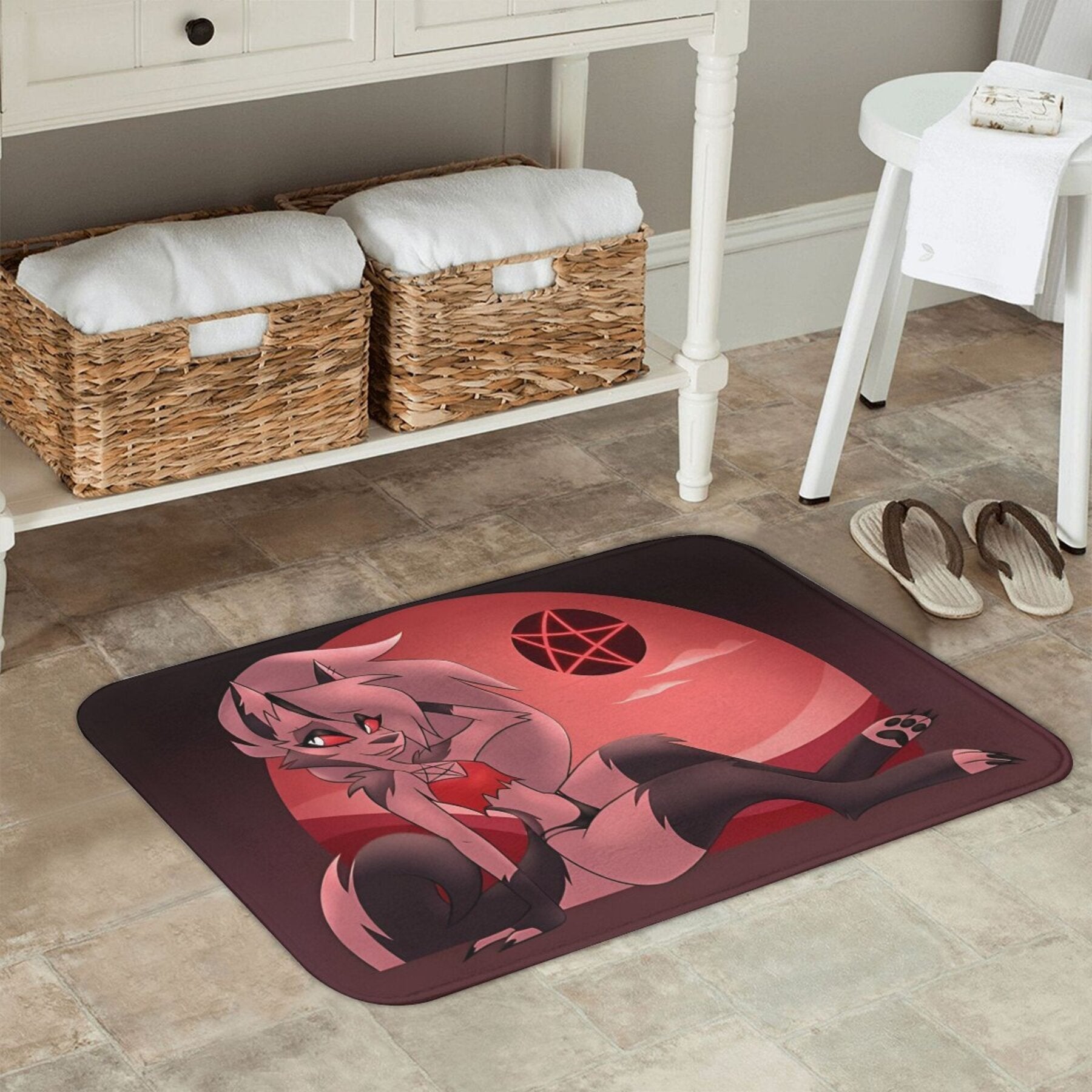 Anime Personaj Polyester Doormat Qattiq yopishmaydigan ichki hammom matosi to'rtburchak yengil