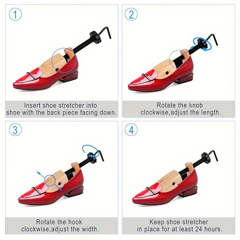 Keng oyoqlar uchun yog'och poyabzal kengaytirgichi, uniseks, qulay moslashuv, quvvat talab qilmaydi, bir nechta o'lchamlarda mavjud.
