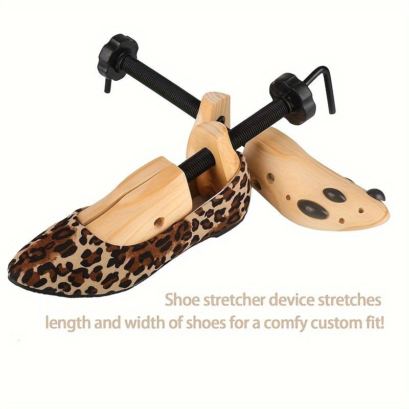 Keng oyoqlar uchun yog'och poyabzal kengaytirgichi, uniseks, qulay moslashuv, quvvat talab qilmaydi, bir nechta o'lchamlarda mavjud.