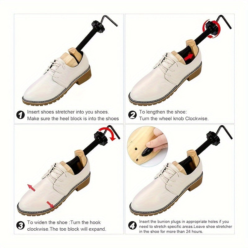 Keng oyoqlar uchun yog'och poyabzal kengaytirgichi, uniseks, qulay moslashuv, quvvat talab qilmaydi, bir nechta o'lchamlarda mavjud.