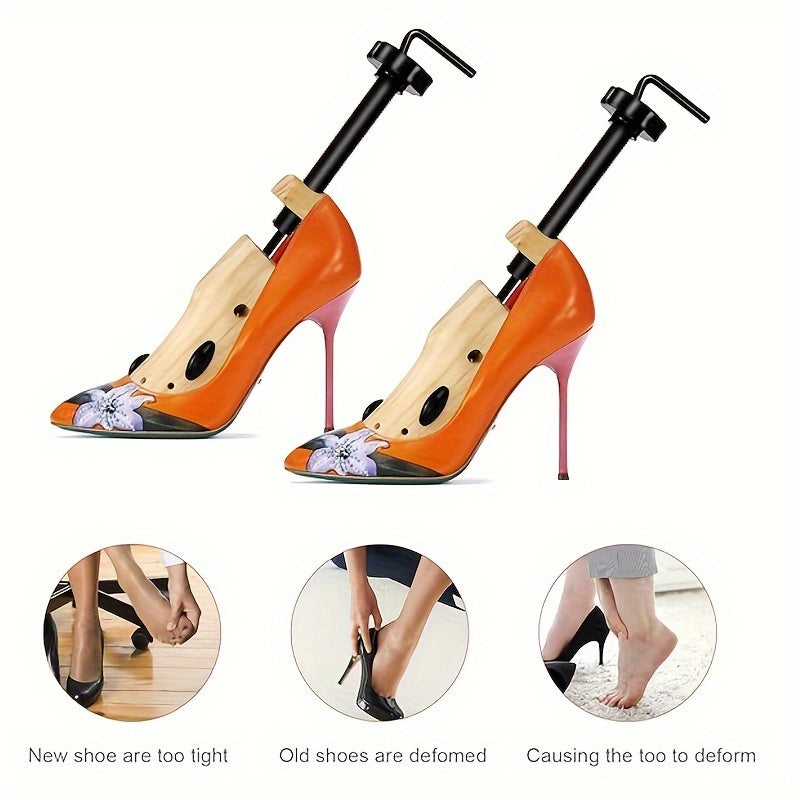 Keng oyoqlar uchun yog'och poyabzal kengaytirgichi, uniseks, qulay moslashuv, quvvat talab qilmaydi, bir nechta o'lchamlarda mavjud.