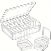 Set of 30 Small Transparent Plastic Storage Boxes for Jewelry Crafts and Small Items