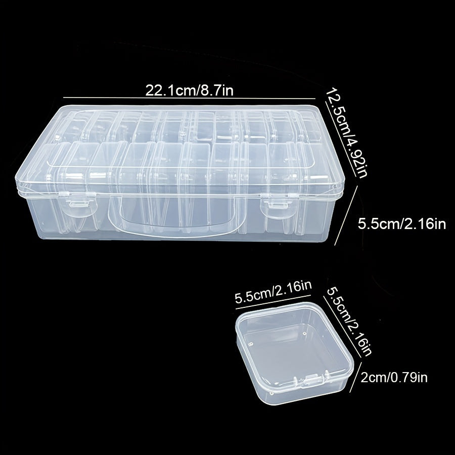 Set of 30 Small Transparent Plastic Storage Boxes for Jewelry Crafts and Small Items