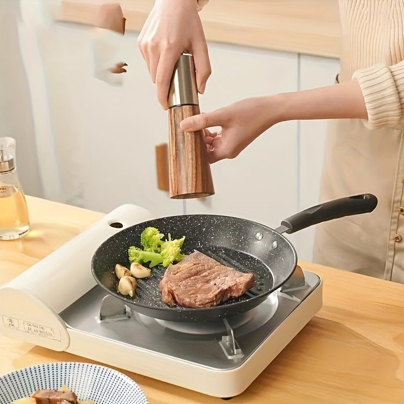 1 шт. Прочный предварительно приправленный чугунный сковорода с антипригарным покрытием - идеально подходит для стейков, блинов, яиц и совместима с электрическими и газовыми плитами, идеально подходит для домашнего и ресторанного использования.