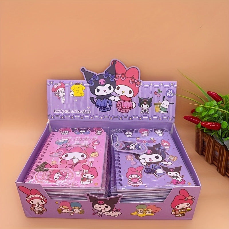 DIY Journal Kit with Coil Notebook Stickers and Charms for Teens and Adults in Blue Purple Pink