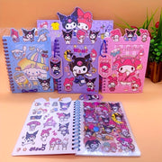 DIY Journal Kit with Coil Notebook Stickers and Charms for Teens and Adults in Blue Purple Pink