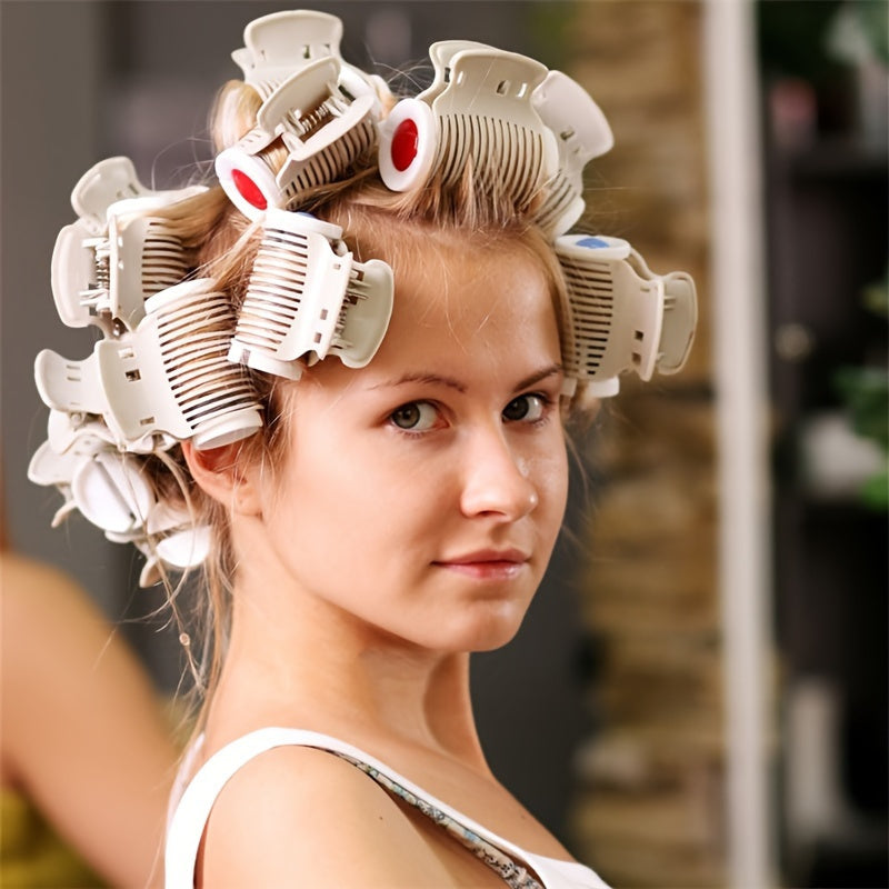 12-Pack Hair Rollers Plastic Hair Curlers Salon-Grade Styling Accessories