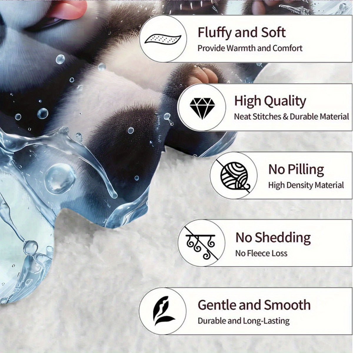 Manta de franela estilo bohemio con diseño de panda, hipoalergénica, para todas las estaciones, de punto, para sofá, cama o camping