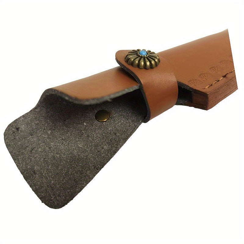 Handcrafted Leather Knife Sheath for Chef and Outdoor Knives with Snap Closure