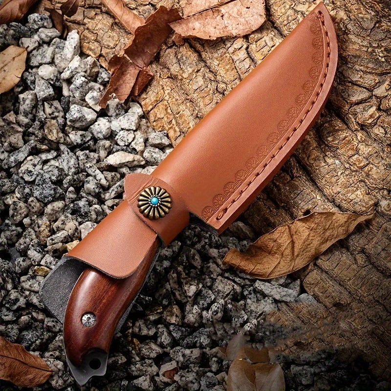 Handcrafted Leather Knife Sheath for Chef and Outdoor Knives with Snap Closure