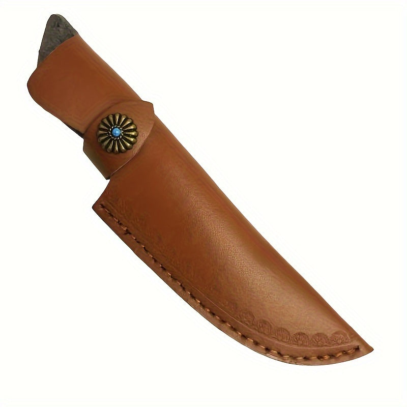 Handcrafted Leather Knife Sheath for Chef and Outdoor Knives with Snap Closure