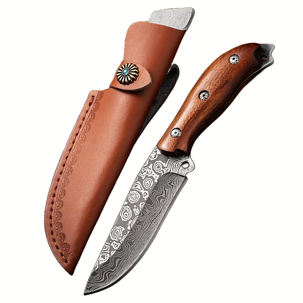 Handcrafted Leather Knife Sheath for Chef and Outdoor Knives with Snap Closure