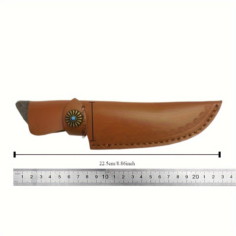Handcrafted Leather Knife Sheath for Chef and Outdoor Knives with Snap Closure