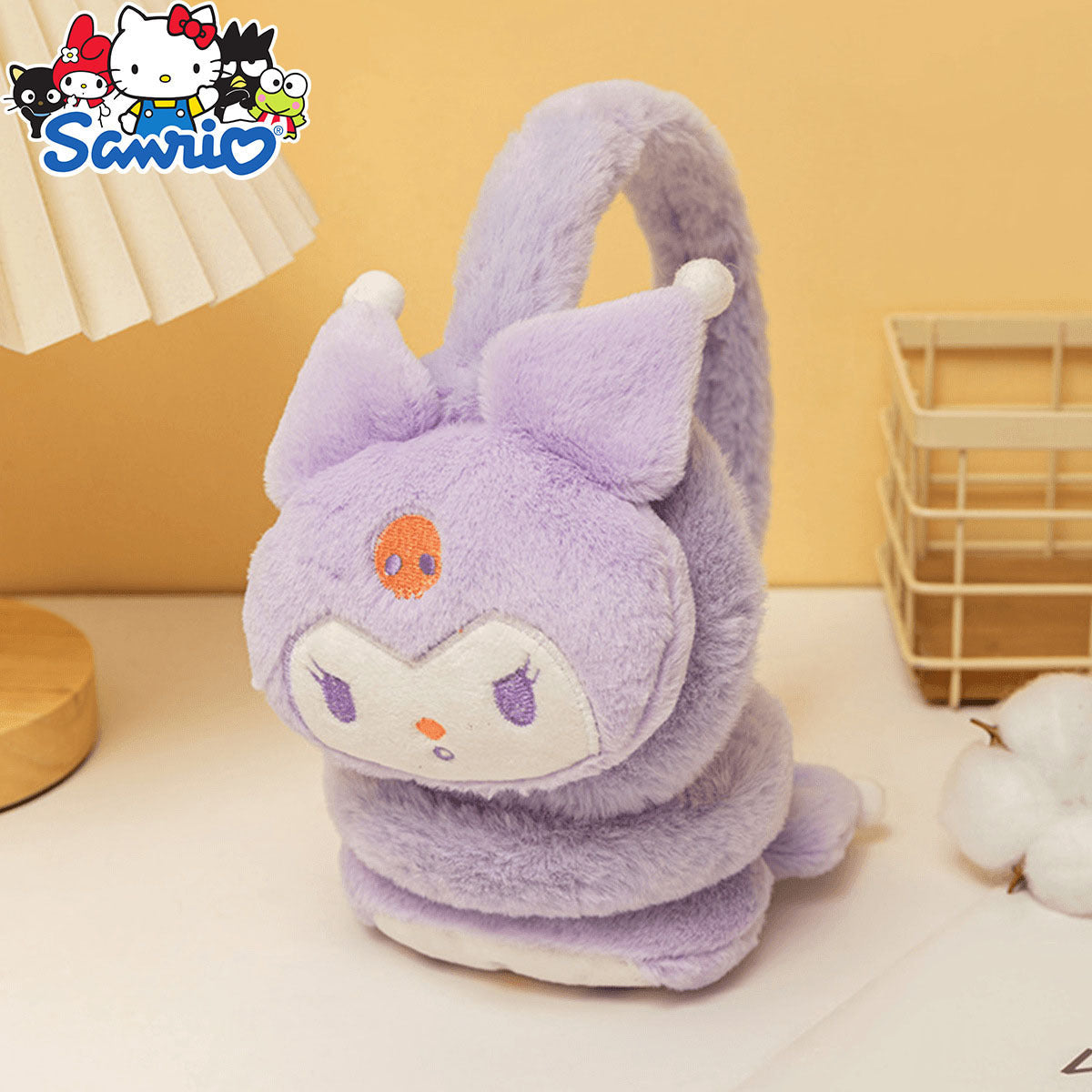 Уютные вязаные зимние наушники для женщин с милыми мультяшными персонажами Sanrio - Помпом Пурин, Синнаморолл, МайМелоди, Куроми