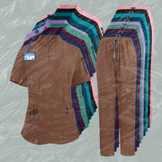 Nursing Uniforms for Hospital and Salon Short Sleeve Surgical Clothing with Zipper and Collar