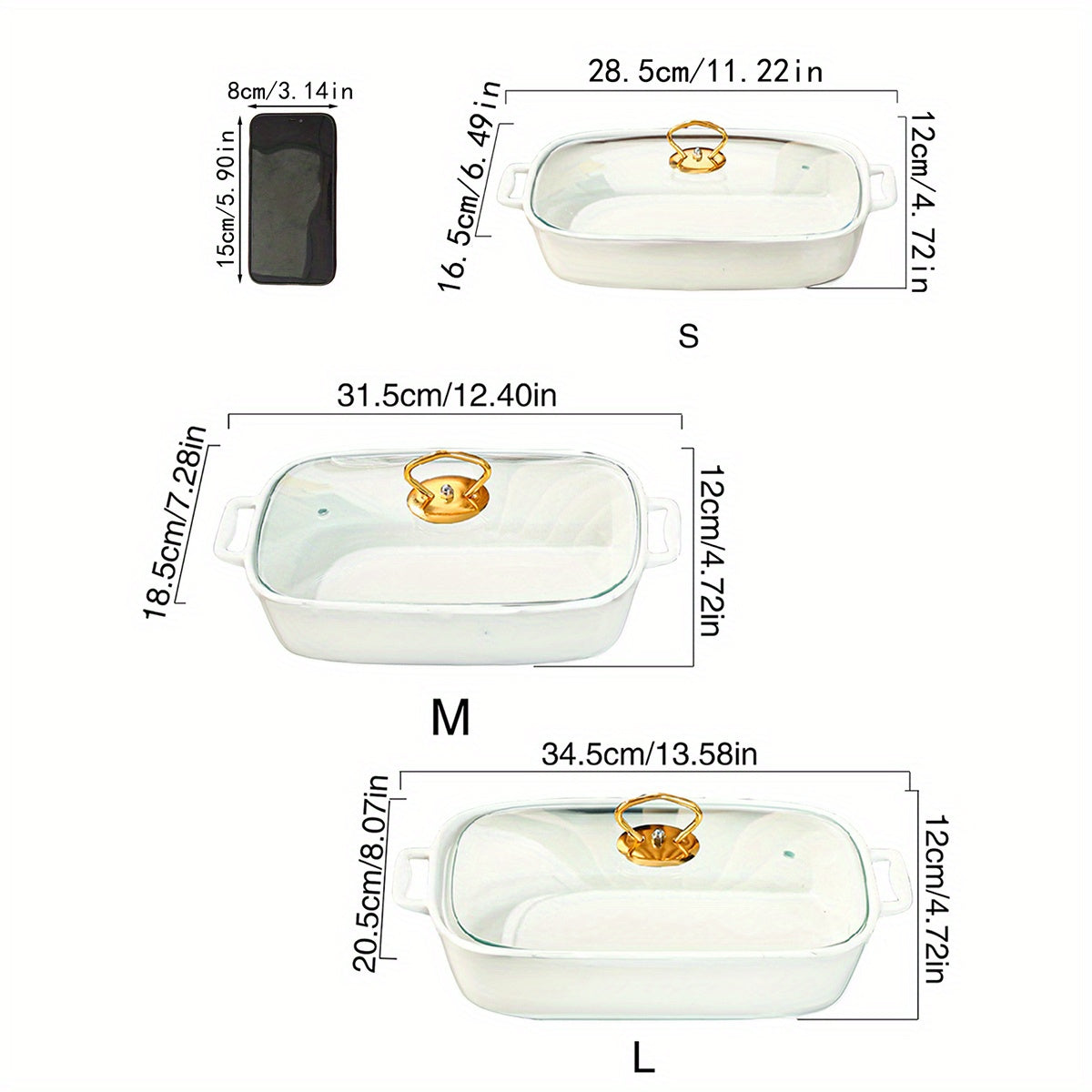 Набор элегантных керамических супниц со стеклянными крышками - идеально подходит для выпечки хлеба, индейки, сыра и пиццы - подходит для дома, ресторанов, мероприятий на открытом воздухе, вечеринок, подарков и праздничных торжеств.