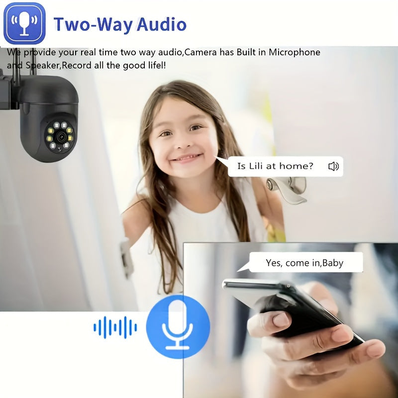 HD WiFi Security Camera with Color Night Vision AI Motion Detection Two-Way Audio Indoor Wall Mount