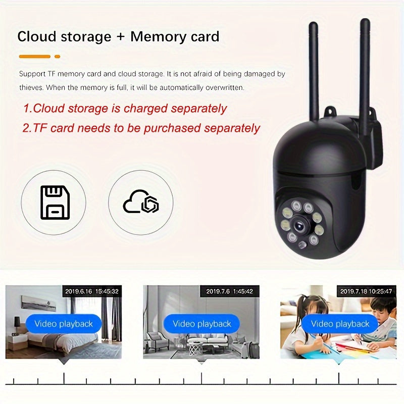HD WiFi Security Camera with Color Night Vision AI Motion Detection Two-Way Audio Indoor Wall Mount