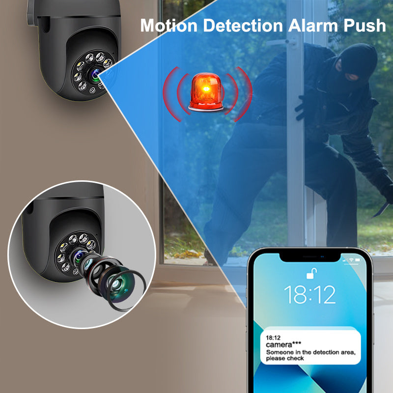 HD WiFi Security Camera with Color Night Vision AI Motion Detection Two-Way Audio Indoor Wall Mount