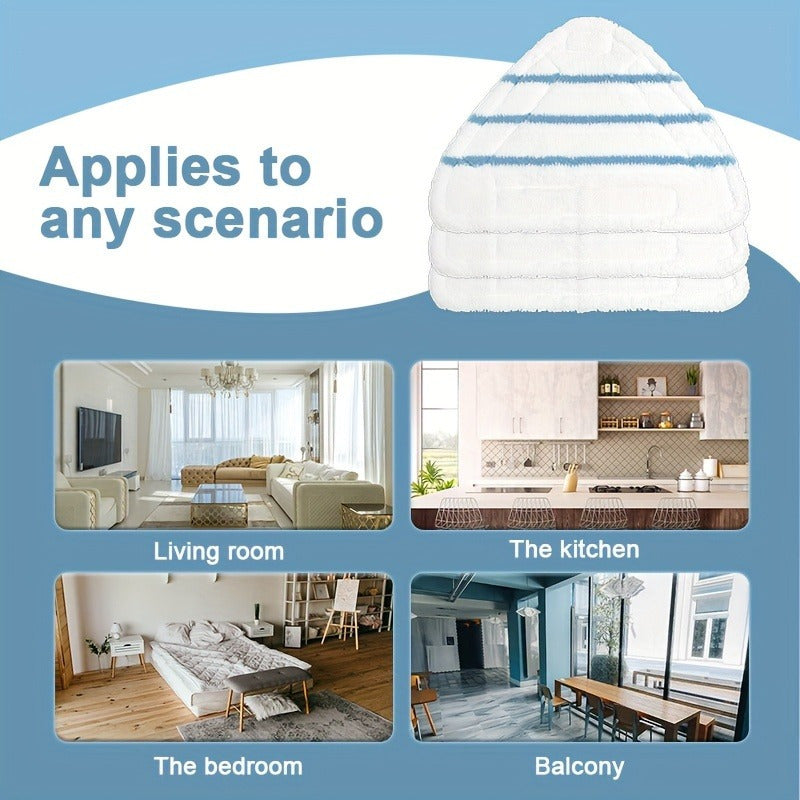 Almohadilla de microfibra de reemplazo para trapeador de vapor en forma de triángulo X5 H2O con rayas azules