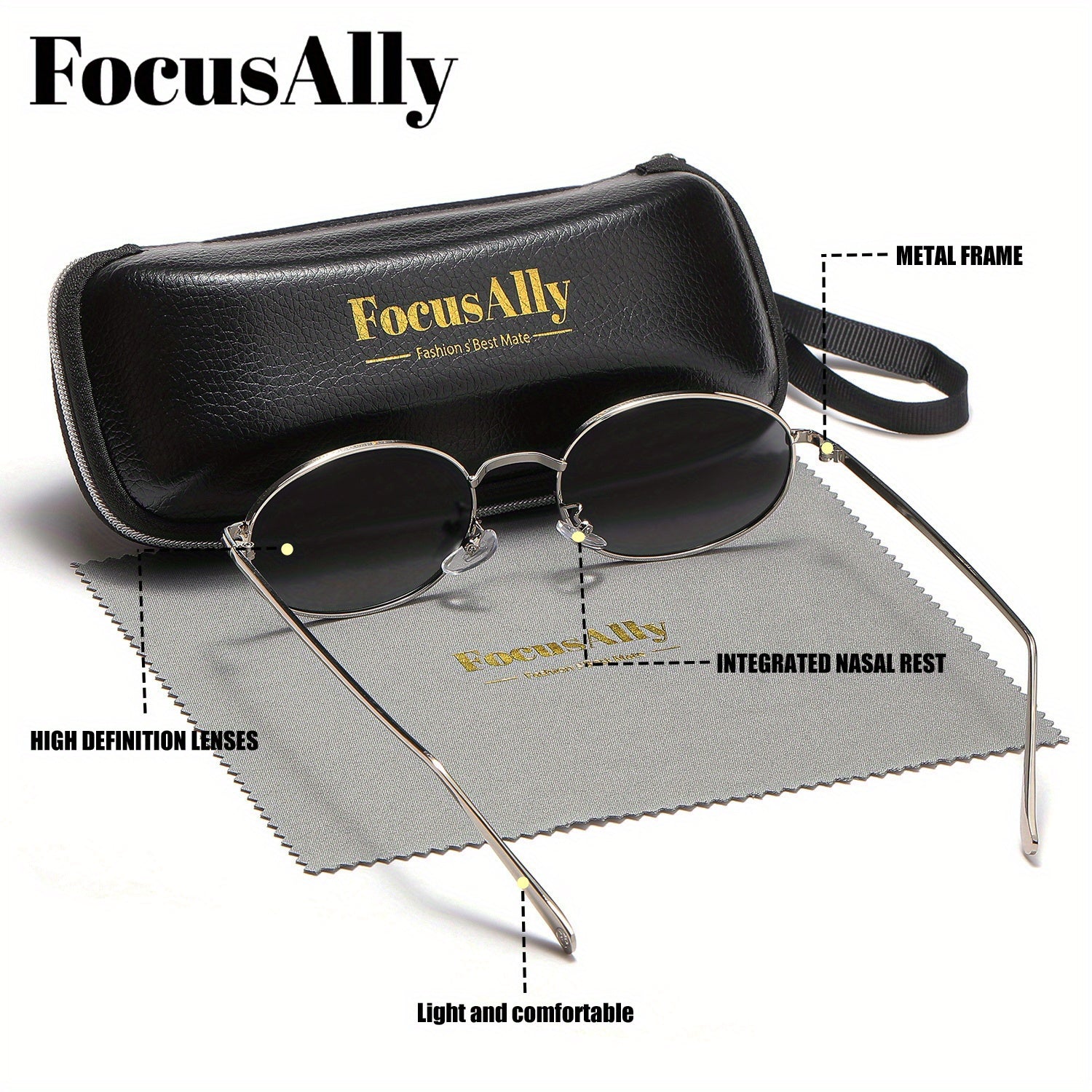 Retro Elliptical Punk Metal Fashion Glasses Unisex Decorative Eyeglasses