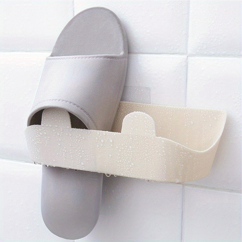 Wall-Mounted Shoe Rack Space Saver Plastic Slipper Holder Bathroom Organizer