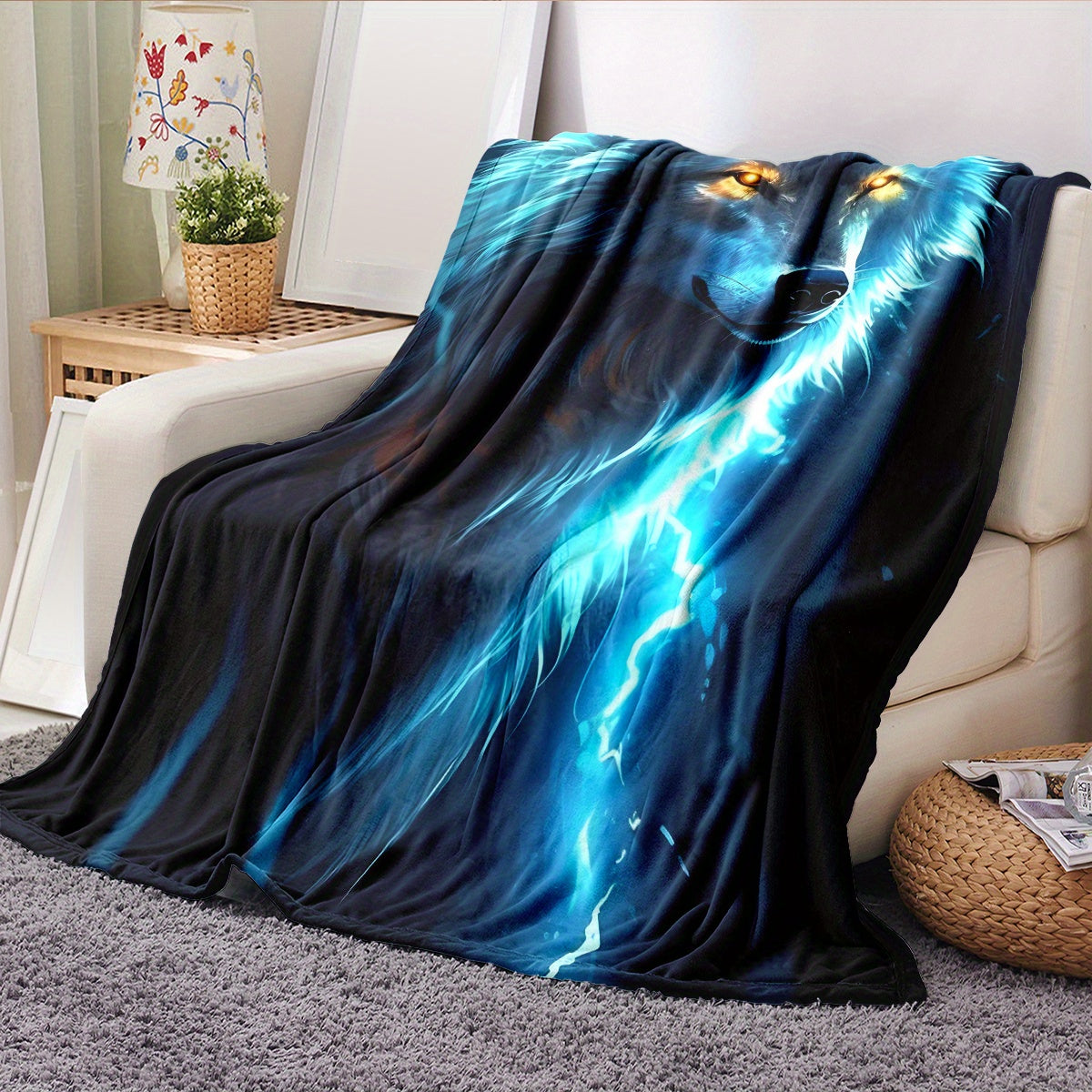 Lightweight Flannel Blanket for All Seasons Digital Print 127x152 cm