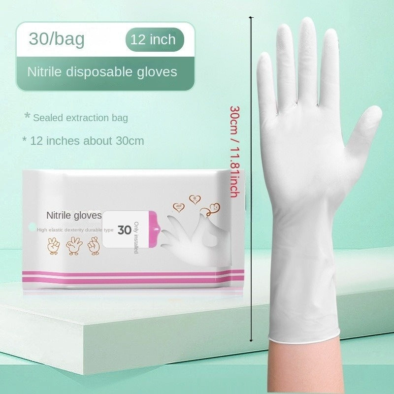 Ayollar uchun qo'l yuvish - suv o'tkazmaydigan, kukunsiz, antibakterial; oshxona, hammom, hojatxona uchun ideal; qulay moslik uchun moslashuvchan va silikonli, mustahkam nitril oziq-ovqat darajasidagi idish yuvish qo'lqoplari.