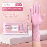 Ayollar uchun qo'l yuvish - suv o'tkazmaydigan, kukunsiz, antibakterial; oshxona, hammom, hojatxona uchun ideal; qulay moslik uchun moslashuvchan va silikonli, mustahkam nitril oziq-ovqat darajasidagi idish yuvish qo'lqoplari.