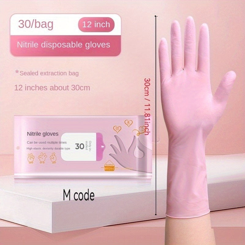 Ayollar uchun qo'l yuvish - suv o'tkazmaydigan, kukunsiz, antibakterial; oshxona, hammom, hojatxona uchun ideal; qulay moslik uchun moslashuvchan va silikonli, mustahkam nitril oziq-ovqat darajasidagi idish yuvish qo'lqoplari.