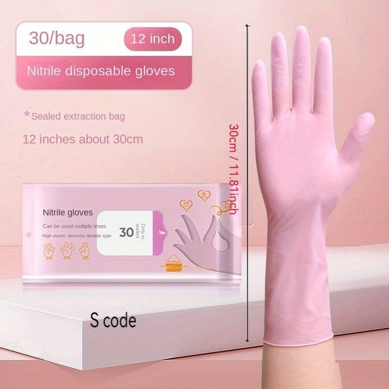 Ayollar uchun qo'l yuvish - suv o'tkazmaydigan, kukunsiz, antibakterial; oshxona, hammom, hojatxona uchun ideal; qulay moslik uchun moslashuvchan va silikonli, mustahkam nitril oziq-ovqat darajasidagi idish yuvish qo'lqoplari.