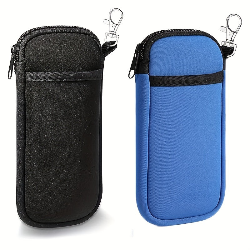 Neoprene Glasses Case with Zipper and Carabiner Lightweight Double Glasses Holder